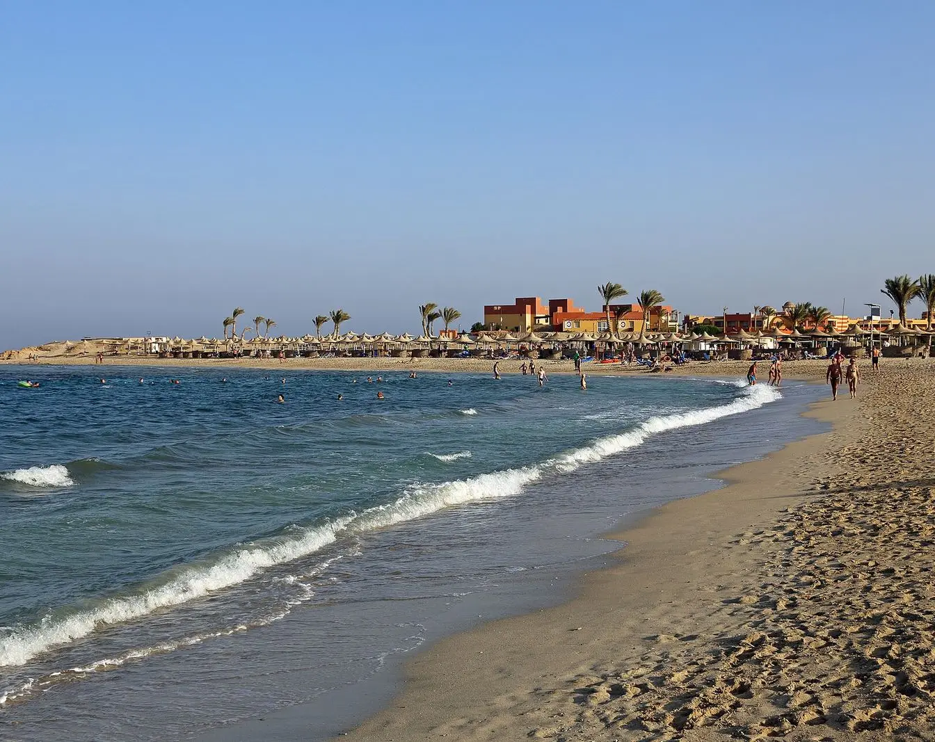 An existing beach resort at Abu Dabbab near Marsa Alam on the southern Red Sea coast — a general view of hotel development in the area, not the site of the planned Travco hotels.