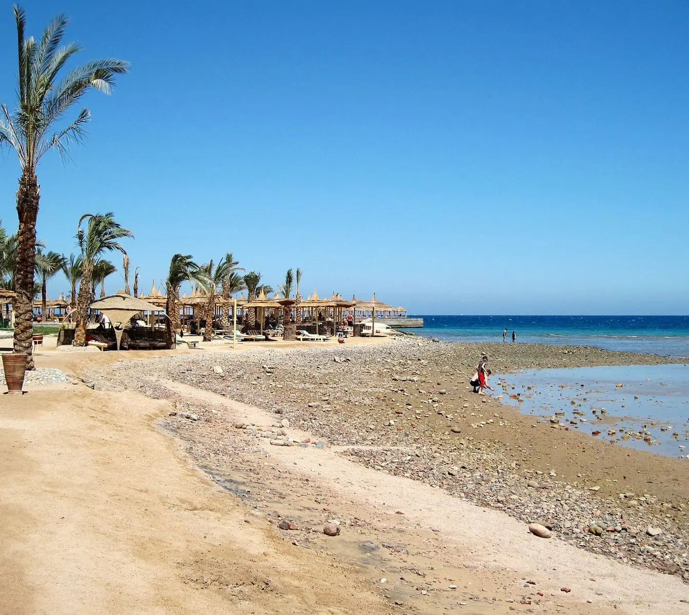 A beach on the Hurghada seafront. General view of the coast, not a photograph of the Beach of Art performance.