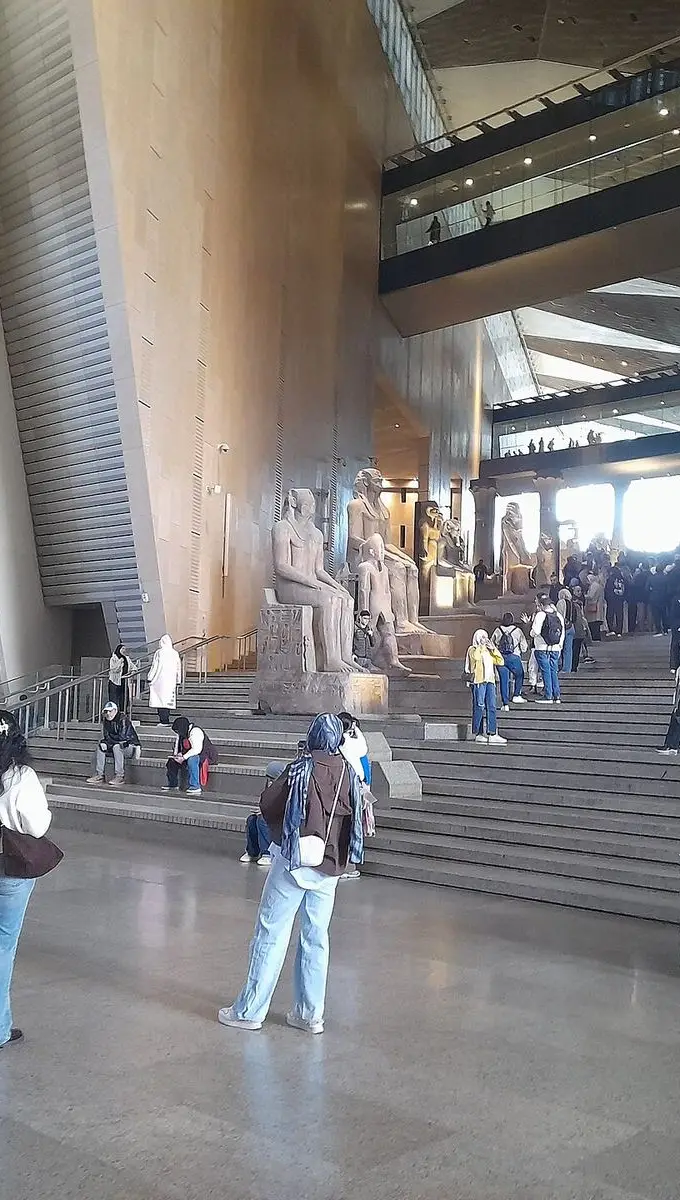 The Grand Egyptian Museum near the Giza pyramids, photographed in 2025.