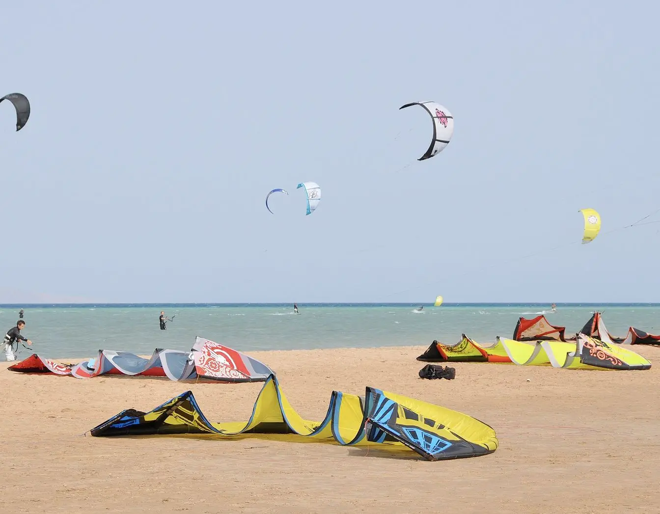 A view in El Gouna on Egypt's Red Sea coast, the northern end of the stretch where the autumn kitesurf season has started.