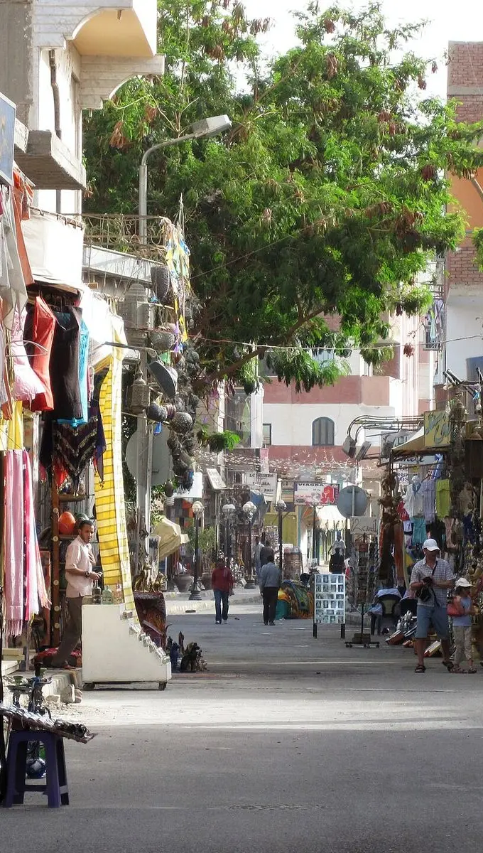 A street in Hurghada's old town, the part of the city where seasonal sweets are traditionally sold. File photo; it does not show this year's Mawlid displays.