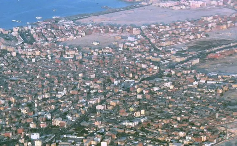 Aerial view of Hurghada city, Egypt, on the Red Sea coast
