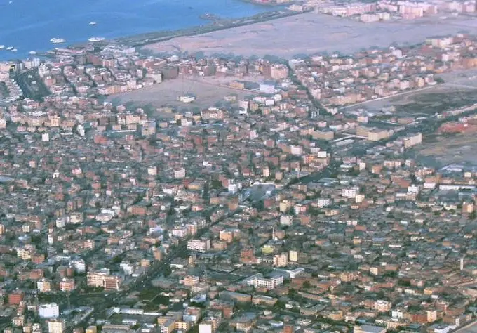 Aerial view of Hurghada city, Egypt, on the Red Sea coast