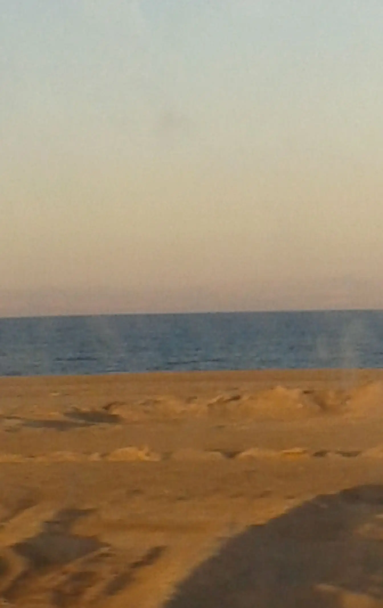 The Red Sea seen from the Hurghada–Cairo coast road.