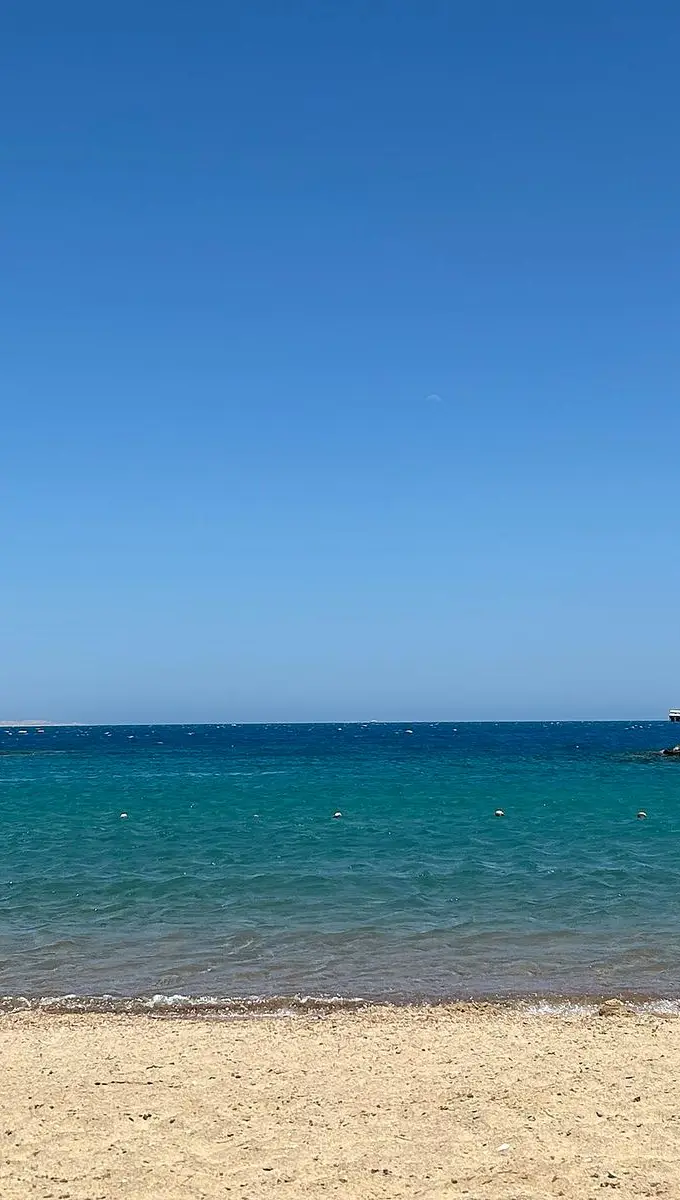 A beach at a tourist resort village in Hurghada on the Red Sea