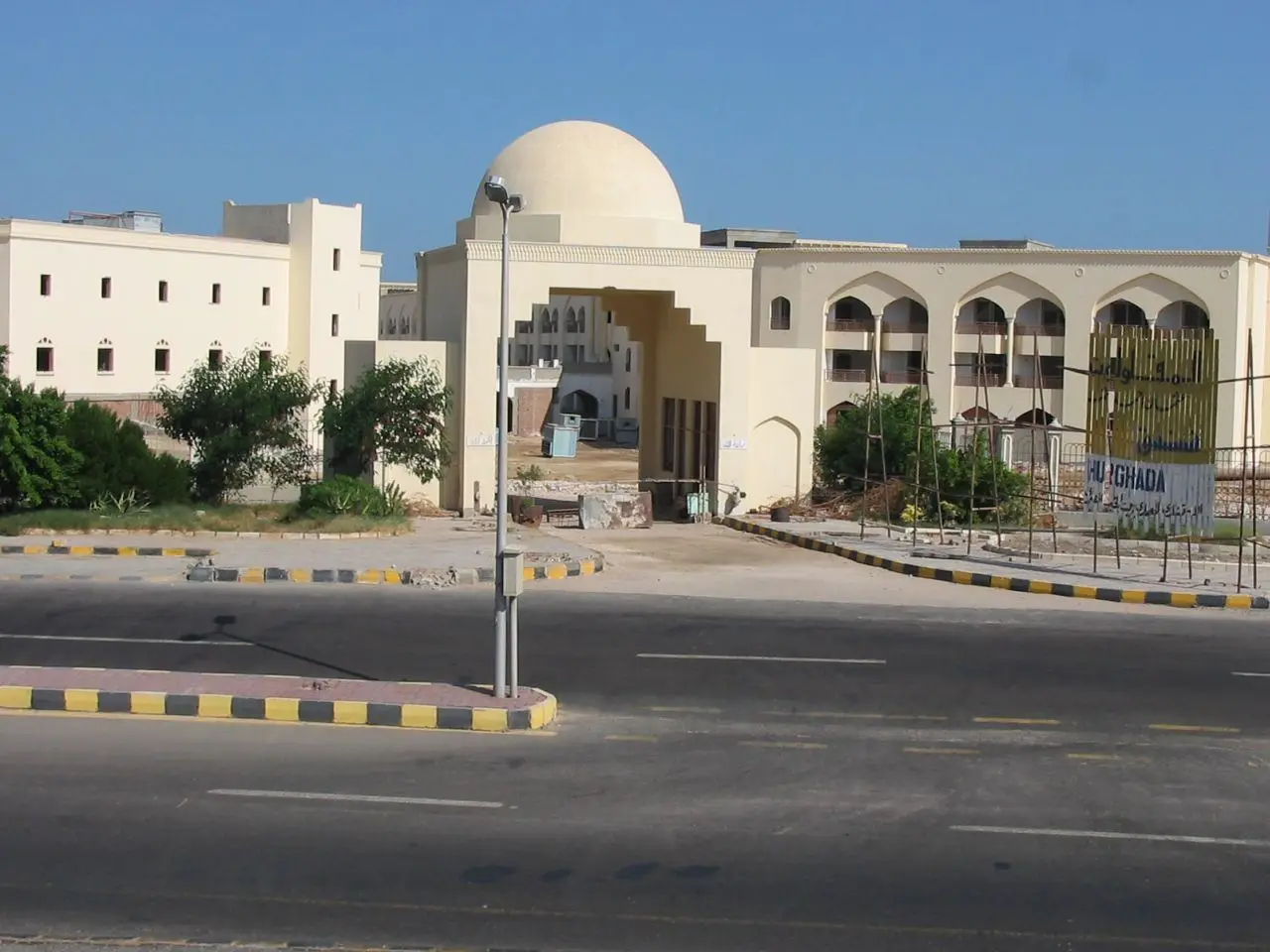 The desert road between Hurghada and Safaga, one of the Red Sea coast's main routes for freight and tourist traffic.