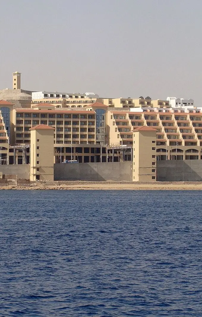 The Sheraton hotel in Hurghada on Egypt's Red Sea coast, an example of the resort tourism capacity along the coast.