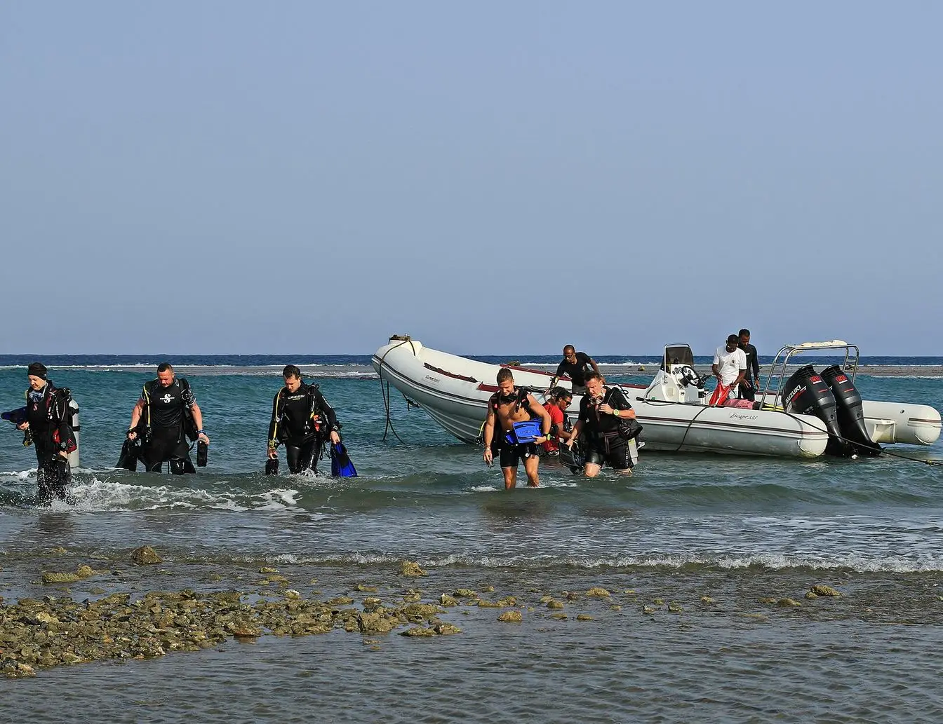 A general coastal view of the Red Sea at Marsa Alam, Egypt; not a photo of the specific hotels named in this story.