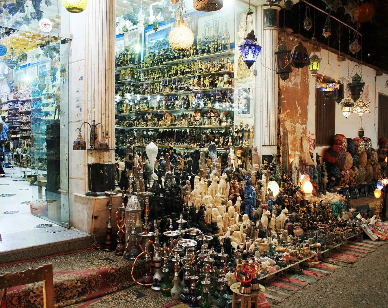 A general street scene in Hurghada at night. The photo does not show any of the premises sealed in this licensing campaign.