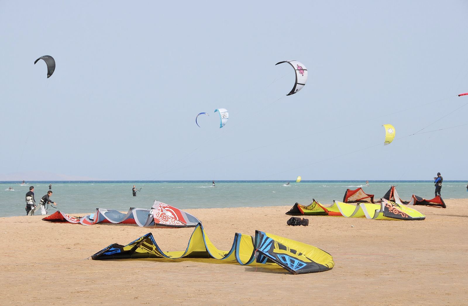 A waterfront scene in El Gouna, Egypt, showing lagoons and buildings along the Red Sea coast